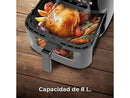 Freidora de aire - Cecotec Cecofry&Grill Duoheat 8000, Doble resistencia, 8 L, 2200 W, 8 menús, Cocción 3D, Parrilla, Ventana, Display táctil, Negro