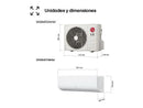 Aire acondicionado Split 1 x 1 - LG WIFIECO12.SET, 2967 fg/h, Wi-Fi, ThinQ, Blanco