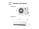 Aire acondicionado Split 1 x 1 - LG PLUSWF12Z.SET, 3010 fg/h, Wi-Fi, kW Manager, Gold Fin™ Blanco