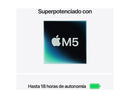 Apple MacBook Air (2026) 13.6" Retina, Chip M5 Apple, CPU de 10 núcleos, GPU de 8 núcleos, 16GB RAM, 512GB SSD, Medianoche, Sin cargador