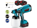 Pistola de pintura - Sistema de pulverización de pintura a batería de 1000 ml con 2 baterías y cargador ONEVAN, Azul