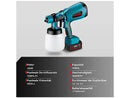 Pistola de pintura - Sistema de pulverización de pintura a batería de 1000 ml con 2 baterías y cargador ONEVAN, Azul