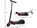 Patinete eléctrico - HOMCOM Altura Ajustable, Plegable, Interruptor de Arranque, Freno de Manillar Izquierdo, Soporta 50 kg