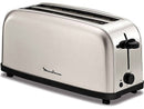 Tostadora - Moulinex Classic LS330D11, 1400 W, 2 Ranuras Extralargas, 6 Niveles de tostado, Bandeja recogemigas, Botón Stop, Acero Inoxidable